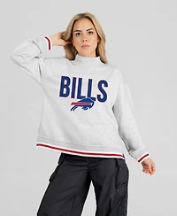 Gameday Couture Women's Buffalo Bills Rally Point Contrast Stripe Mock Neck Long-Sleeve Sweatshirt