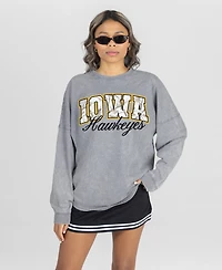 Gameday Couture Women's Iowa Hawkeyes Oversized Dropped-Shoulder Long-Sleeve T-Shirt