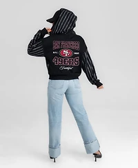 Gameday Couture Women's San Francisco 49ers Eyes on the Prize Full-Zip Mid-Crop Cotton-Blend Hoodie