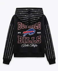 Gameday Couture Women's Buffalo Bills Eyes on the Prize Full-Zip Cropped Dropped-Shoulder Hoodie