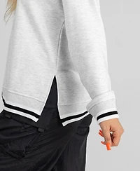 Gameday Couture Women's Detroit Lions Rally Point Contrast Stripe Relaxed-Fit Mock Neck Sweatshirt
