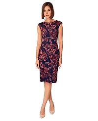 Alie Street London Women's Sculpted Boatneck Floral Shift Dress