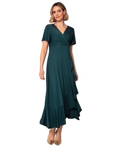 Alie Street London Women's Waterfall Ruffle Wrap Midi Dress
