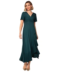 Alie Street London Women's Waterfall Ruffle Wrap Midi Dress