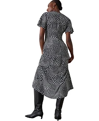 Whistles Women's Mixed Dot Scarf Midi Dress
