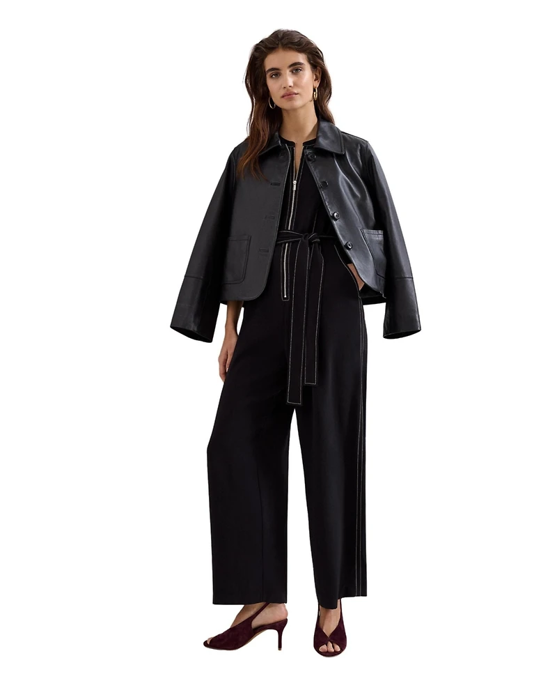Phase Eight Women's Alix Contrast Stitch Zip Jumpsuit