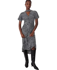 Whistles Women's Mixed Dot Scarf Midi Dress