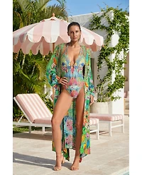 La Moda Clothing Women's Rossie Maxi Belted Wrap Cover Up Dress