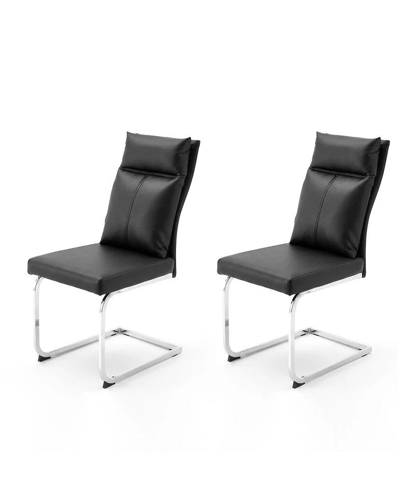 Slickblue Modern Dining Chair Set of 2 with Soft Cushion Backrest and Legs