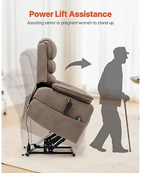 Sugift Dual Motor Power Lift Recliner Chair for Elderly with Heat and Massage 350 Pound Capacity