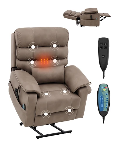 Sugift Dual Motor Power Lift Recliner Chair for Elderly with Heat and Massage 350 Pound Capacity