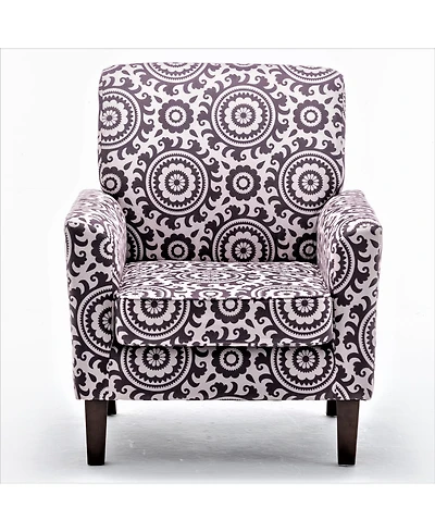 Slickblue Patterned Accent Chair with Birch Wood Frame and Foam Padded Seat