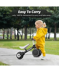 Allobebe Baby Balance Bike 3-Wheel with Adjustable Seat and Silent Wheels Ride-On, Ages 1-3