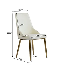 Decksplore Modern Accent Side Dining Chairs Pu Cushioned with Support Upholstered Metal Leg for Kitchen Room Living