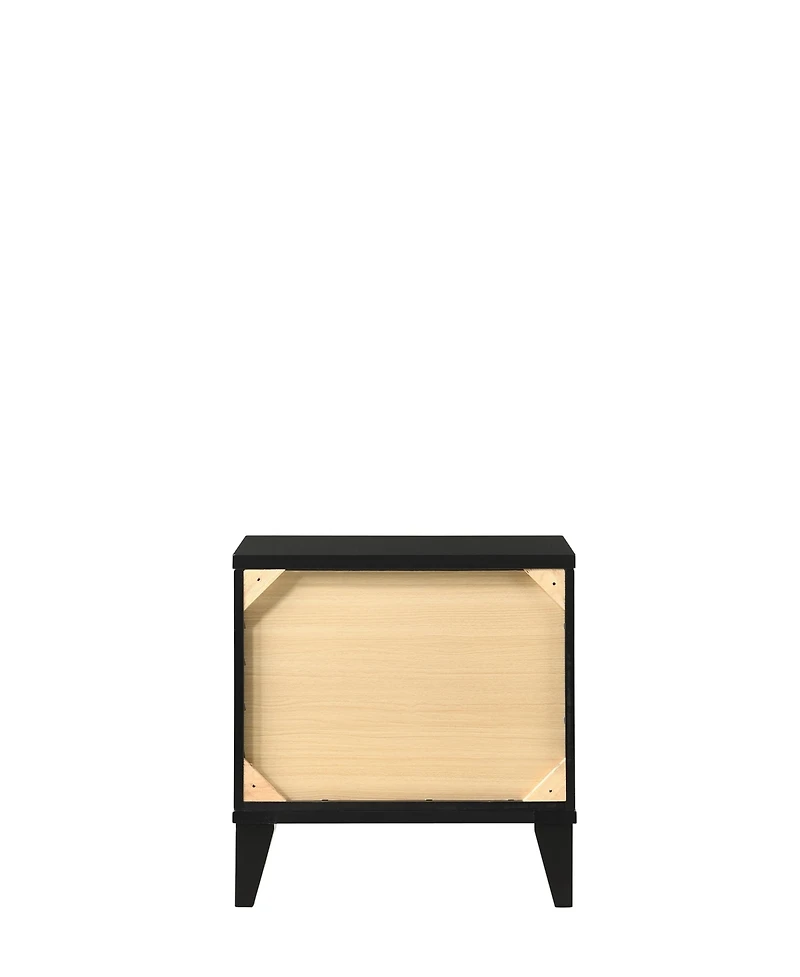 Flynama Nightstand with 2 Drawers and Wooden Tapered Legs
