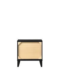 Flynama Nightstand with 2 Drawers and Wooden Tapered Legs