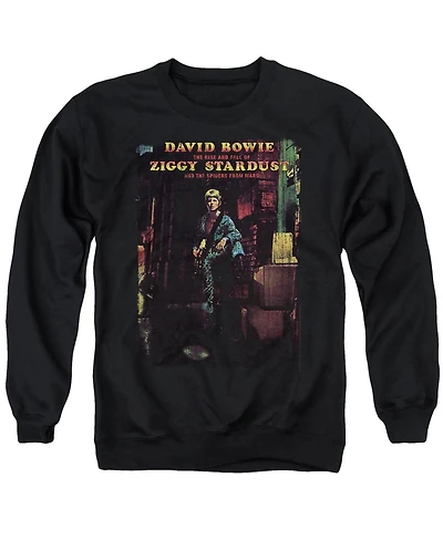 David Bowie Men's Ziggy Stardust Album Graphic Crewneck Retro Sweatshirt