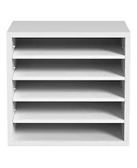 Slickblue 5 Compartment Mail Sorter Organizer with Adjustable Shelves for Office, Classroom & Home