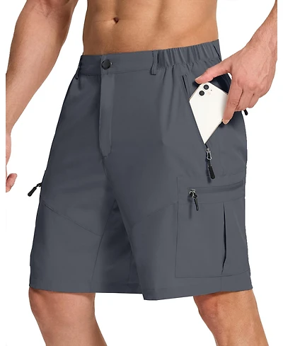 Piscifun Mens Hiking Cargo Shorts 6 Zipper Pockets Quick Dry Lightweight Upf 50 Water Resistant Golf Fishing Casual Wear