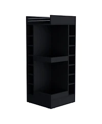 Fm Furniture Lamer Corner Bar Cabinet with Wine Rack and Open Shelf