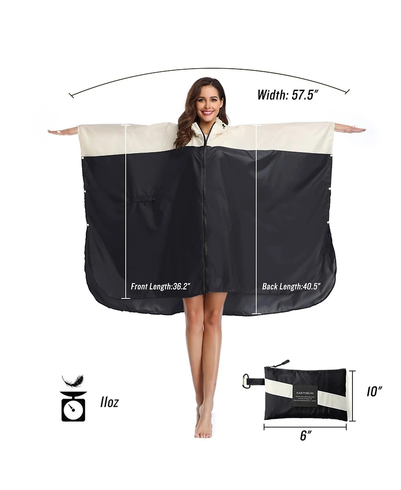 Piscifun Waterproof Hooded Rain Poncho Lightweight Packable Quick Dry For Outdoor Hiking