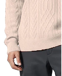 Hope & Henry Men's and Organic Mock Neck Cable Sweater