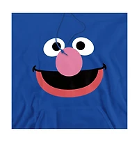 Sesame Street Men's Grover Face Long-Sleeve Graphic Pull-Over Hoodie