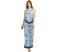 Bcx Juniors' Halter Printed Sleeveless Tank Top