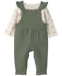 Carter's Baby Girls' Printed T-Shirt and Quilted Overall, 2-Piece Set