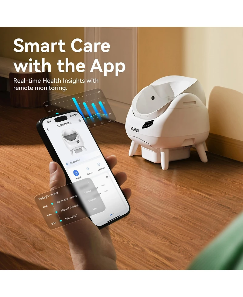 Catlink Open Top Self-Cleaning Litter Box, Multi-Cat, Anti-Pinch, Health Monitor, App Control