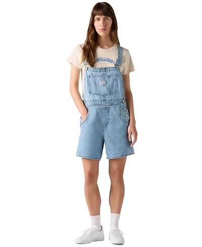 Levi's Women's Vintage-Inspired Square Neck Adjustable Straps Shortalls