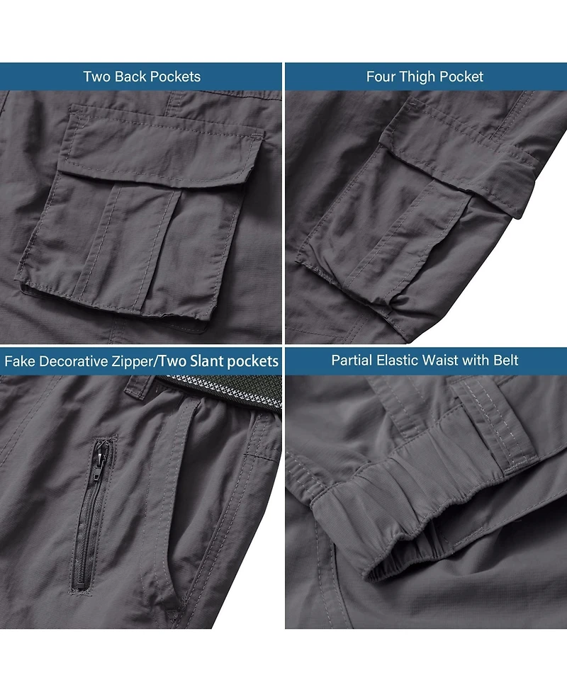 Piscifun Men's Hiking Cargo Pants Outdoor Casual Stretchy Upf 50 Water Resistant 8 Pockets
