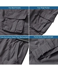 Piscifun Men's Hiking Cargo Pants Outdoor Casual Stretchy Upf 50 Water Resistant 8 Pockets