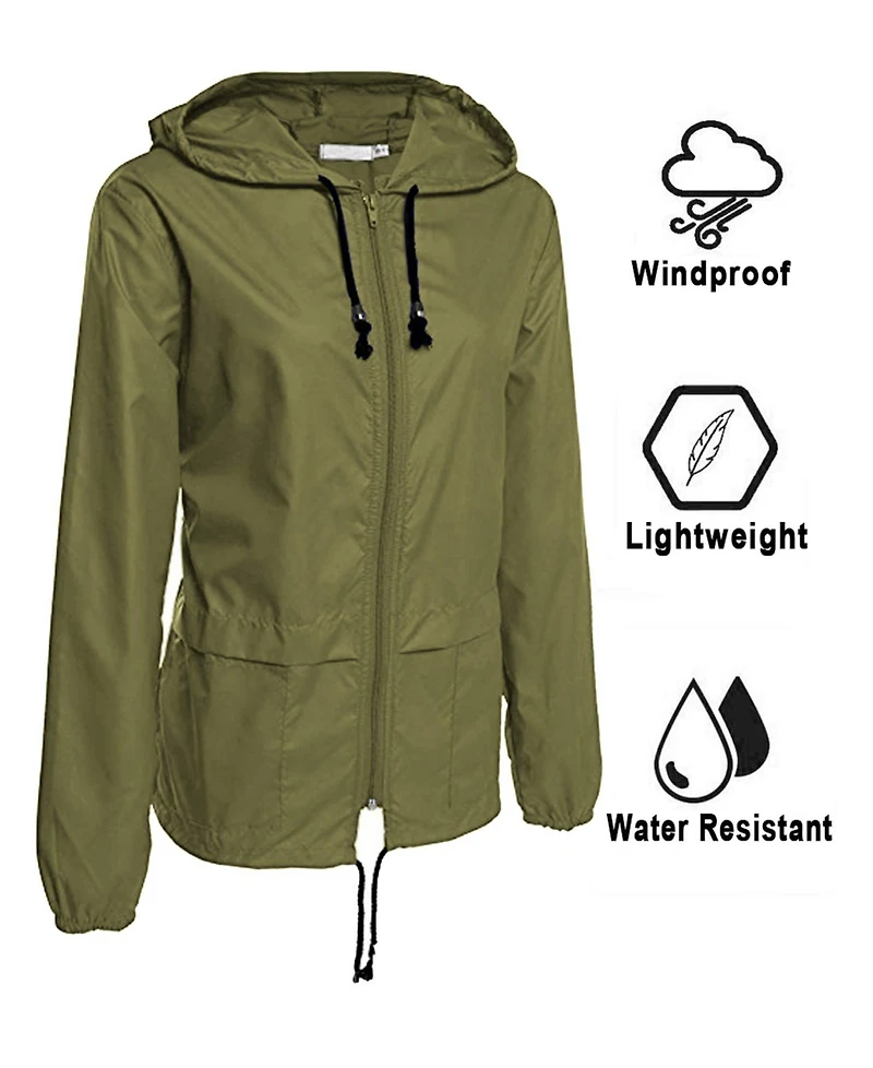 Piscifun Women's Lightweight Packable Water-Resistant Rain Jacket
