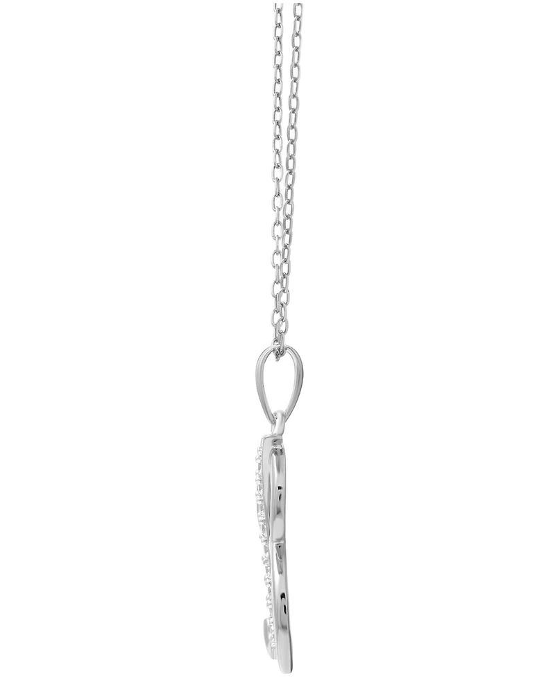 Diamond B Initial 18" Pendant Necklace (1/10 ct. t.w.) in Sterling Silver