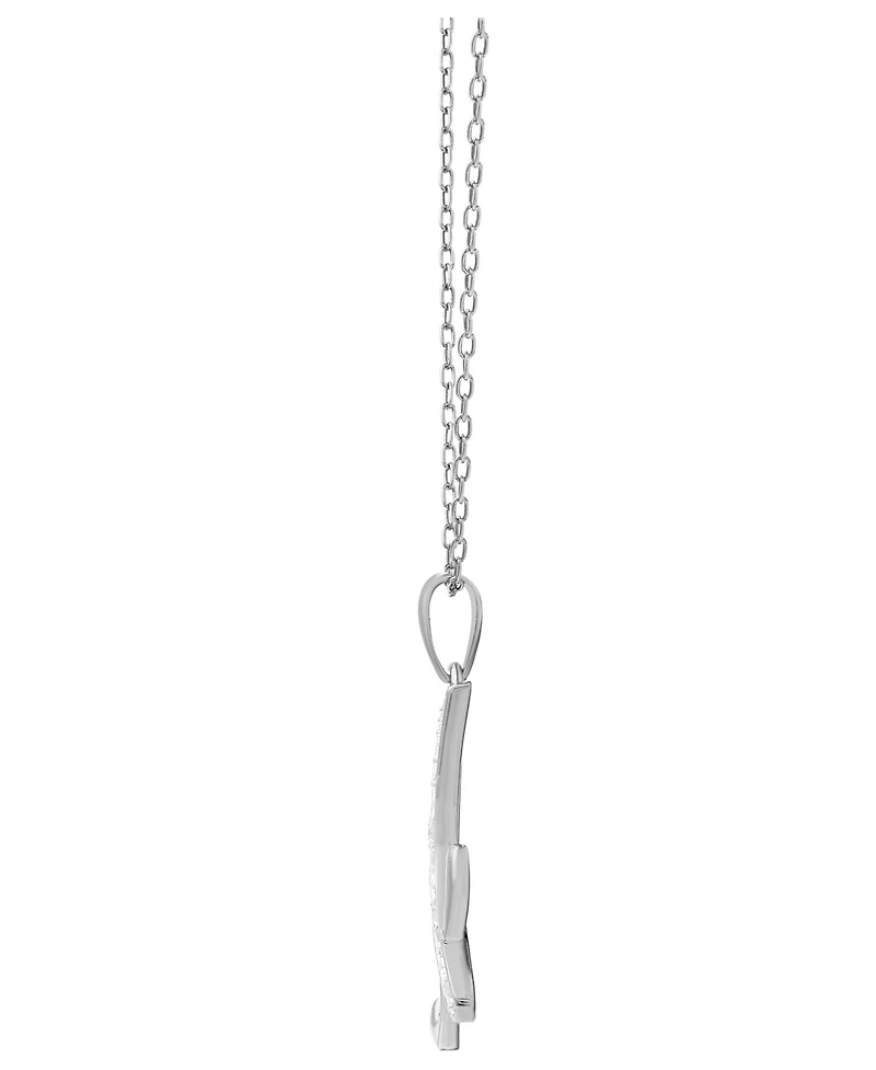 Diamond A Initial 18" Pendant Necklace (1/10 ct. t.w.) in Sterling Silver