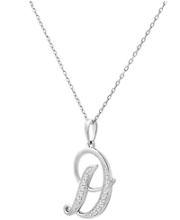 Diamond D Initial 18" Pendant Necklace (1/10 ct. t.w.) in Sterling Silver