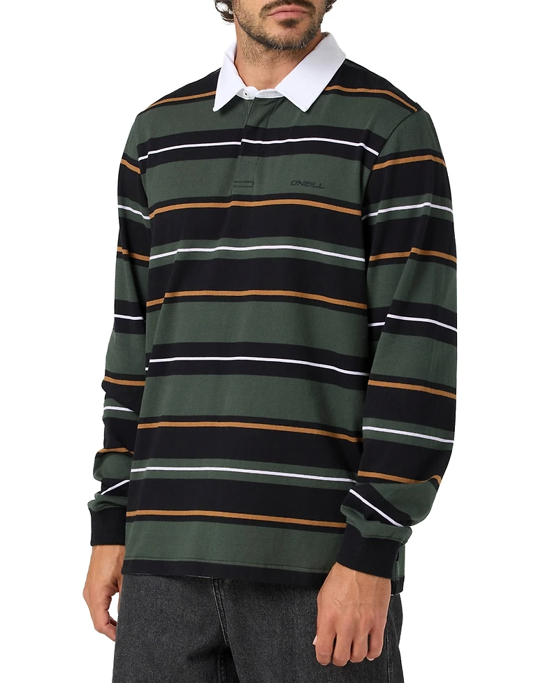 O'Neill Men's Tickets Long-Sleeve Stripe Rugby Shirt