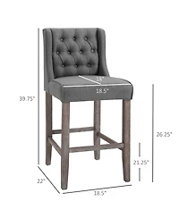 Slickblue Modern Set of 2 Height Bar Stool for Kitchen Counter and Home Dining Area