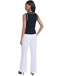 Karl Lagerfeld Paris Women's Contrast-Trim Sleeveless Sweater