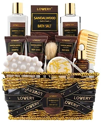Lovery 14 Piece Body Care Gift Set, Sandalwood Bath Gift Set, Grooming Self Care Kit