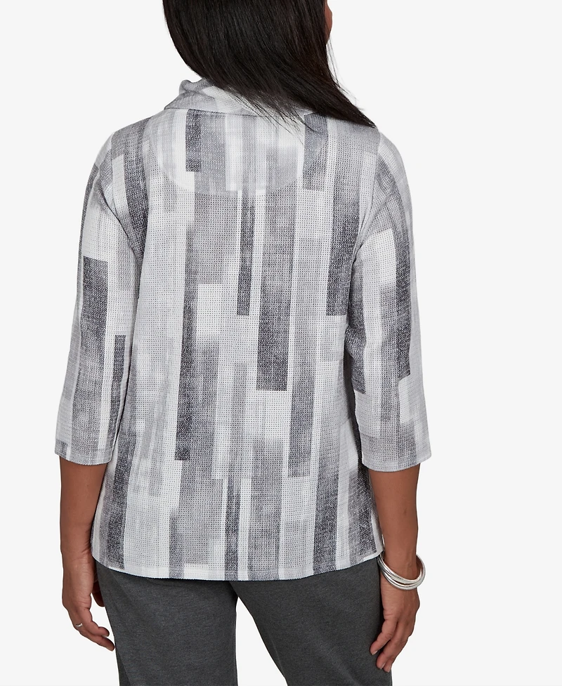 Alfred Dunner Petite Cowl Neck 3/4-Sleeve Tunic