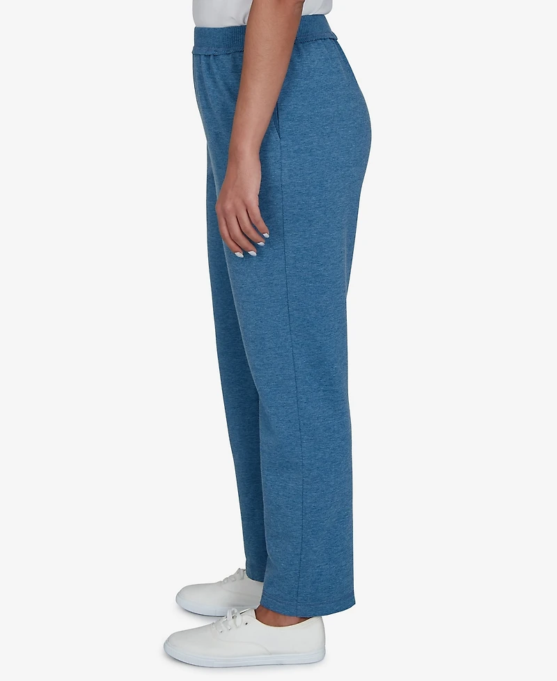 Alfred Dunner Women's Petite Pull-On Straight-Leg Mid-Rise Denim Pants