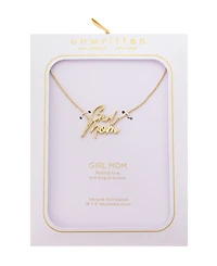 Unwritten Gold-Plated Girl Mom Script Pendant Necklace