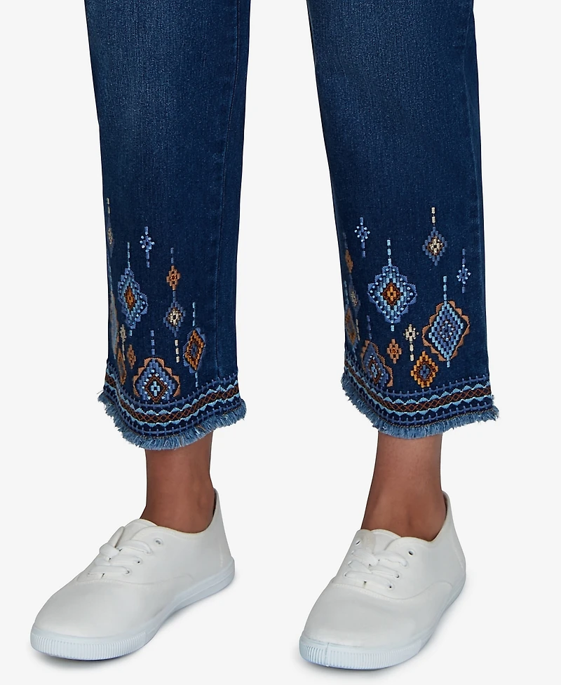 Alfred Dunner Women's Pull-On Ankle Denim Pants
