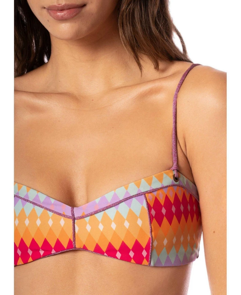 Maaji Women's Pink Prism Prairie Bikini Top