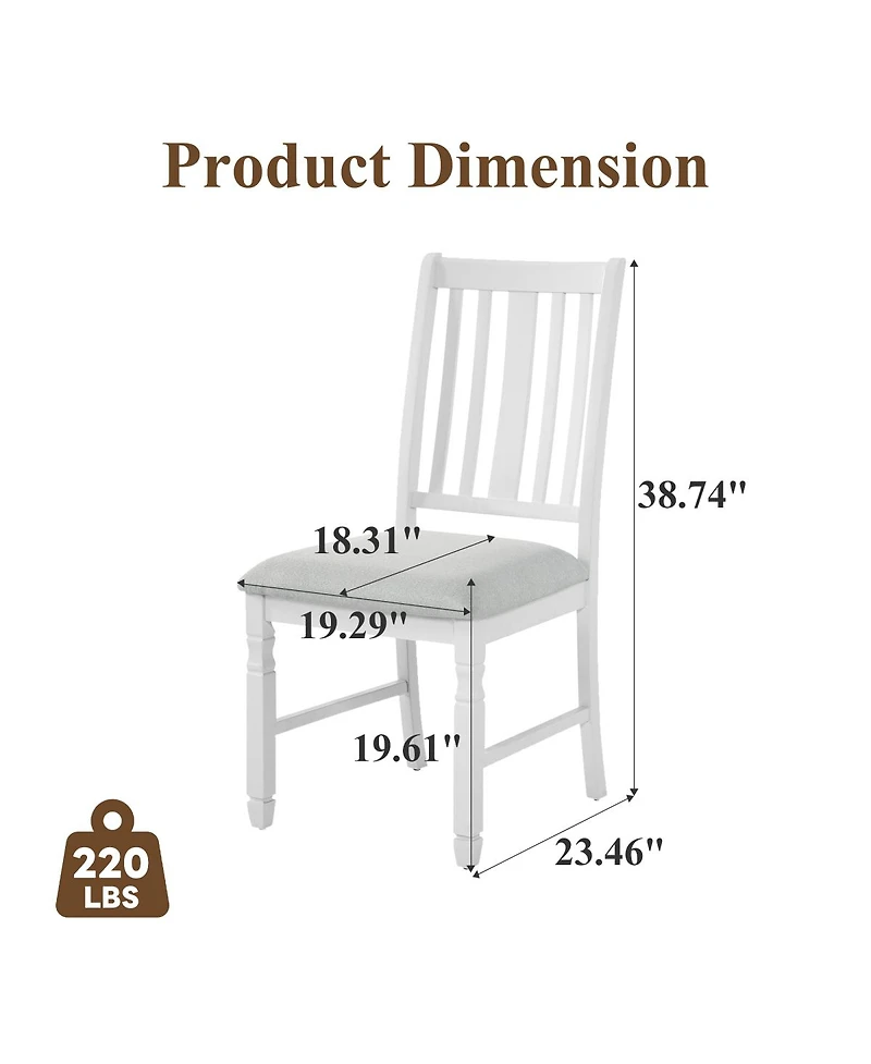 Streamdale Furniture Set of 2 Upholstered Farmhouse Dining Chairs