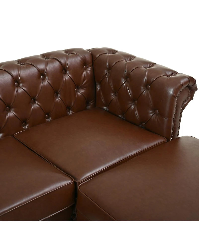Streamdale Furniture Modern 4-Seater L-Shaped Sectional Sofa with Storage Ottoman