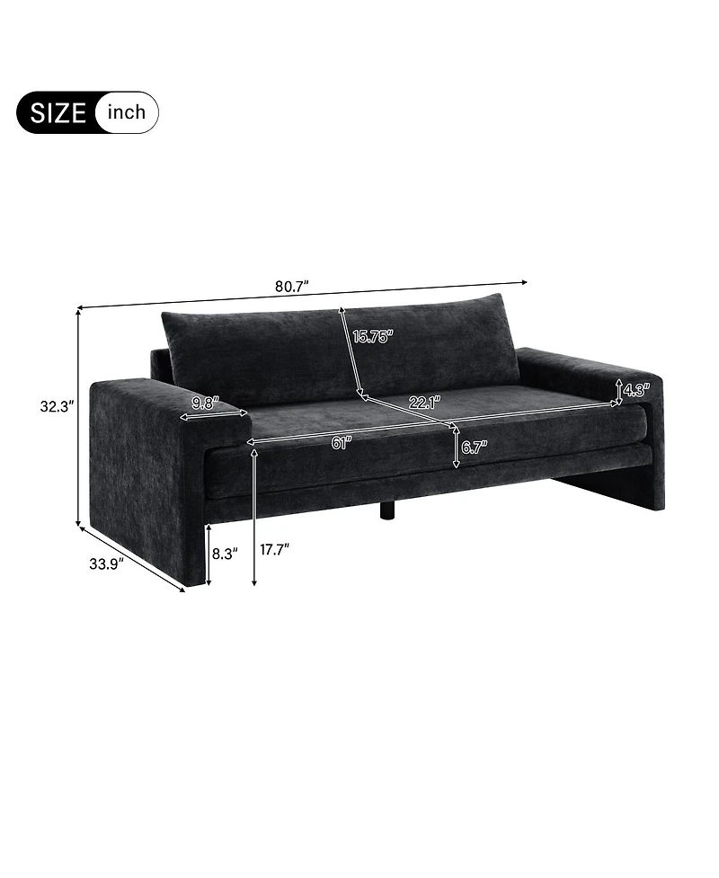 Streamdale Furniture Chenille Upholstered 3-Seater Sofa