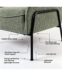Streamdale Furniture Modern Striped Fabric Accent Chair with Black Metal Frame